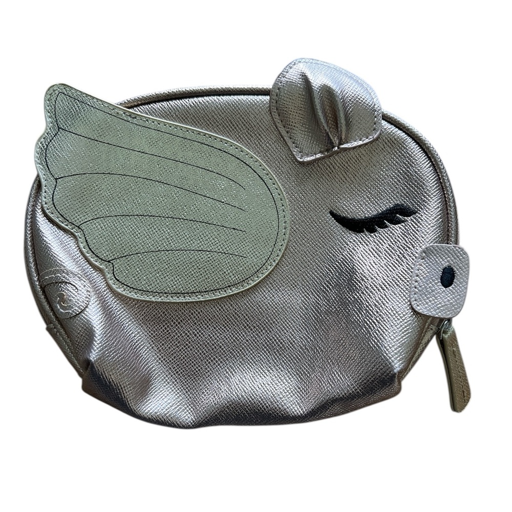 Stella and Max winged pig metallic pink  Cosmetic bag in VG condition